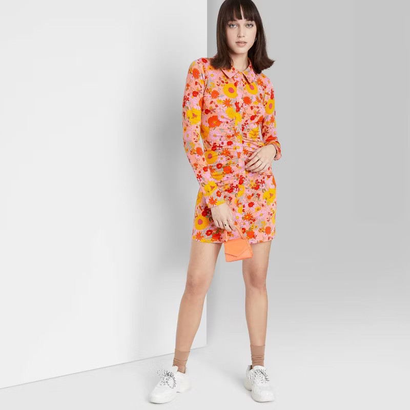 Women's Long Sleeve Button-Front Knit Dress - Wild Fable™ | Target