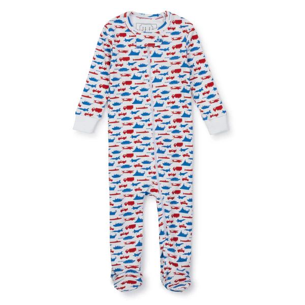 Parker Boys' Pima Cotton Zipper Pajama - Freedom Fighters | Lila and Hayes
