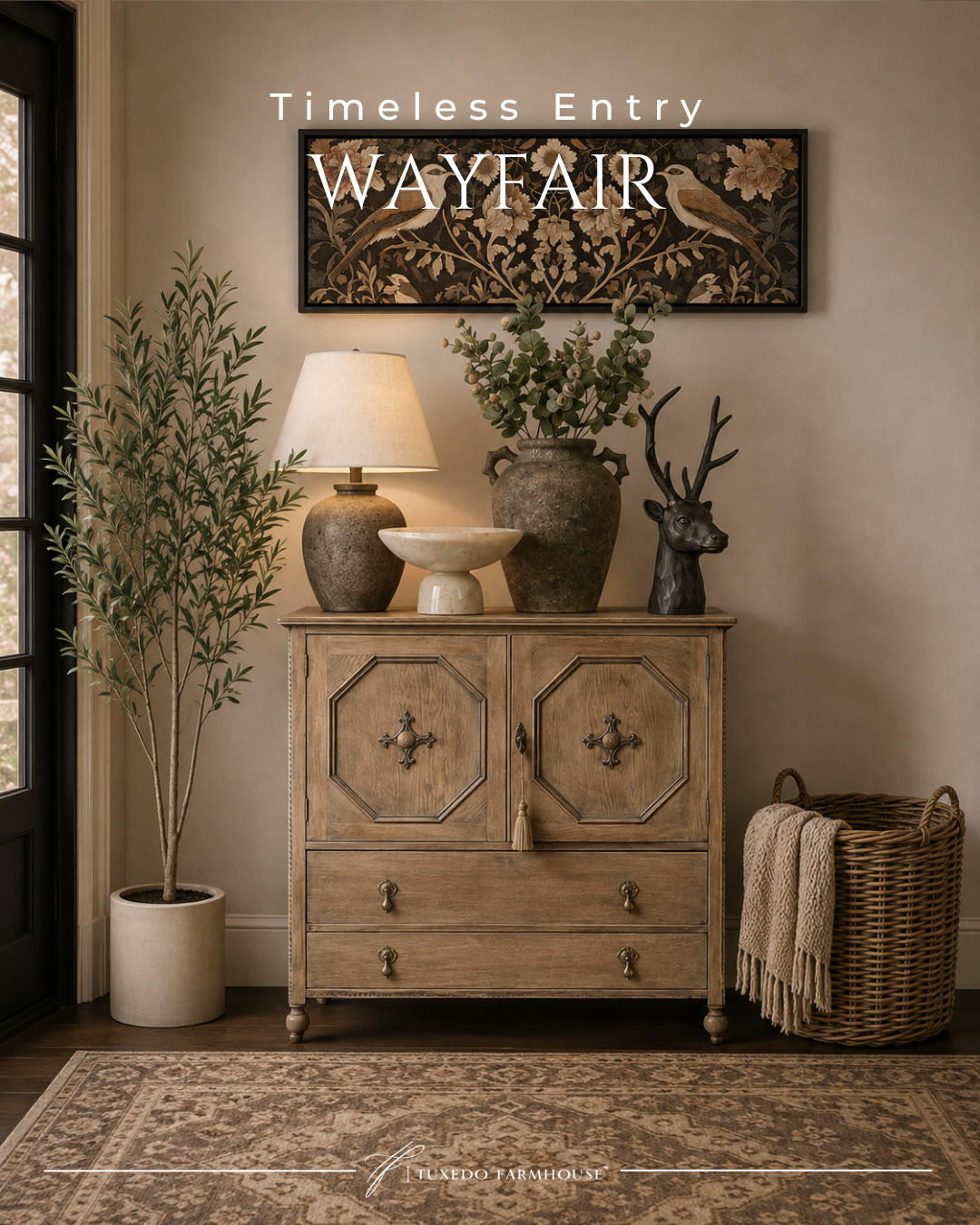 Timeless entryway style with warm woods, rich textures and nature-inspired details that make the space feel collected and inviting. I love how these Wayfair finds bring in that cozy, elevated look that transitions beautifully into fall. 🍂

#LTKHome #LTKStyleTip #LTKSeasonal #WayfairFinds #FallHomeDecor #EntrywayDecor #TraditionalHome #CozyHomeStyle 

 #LTKSeasonal #LTKHome #LTKSaleAlert