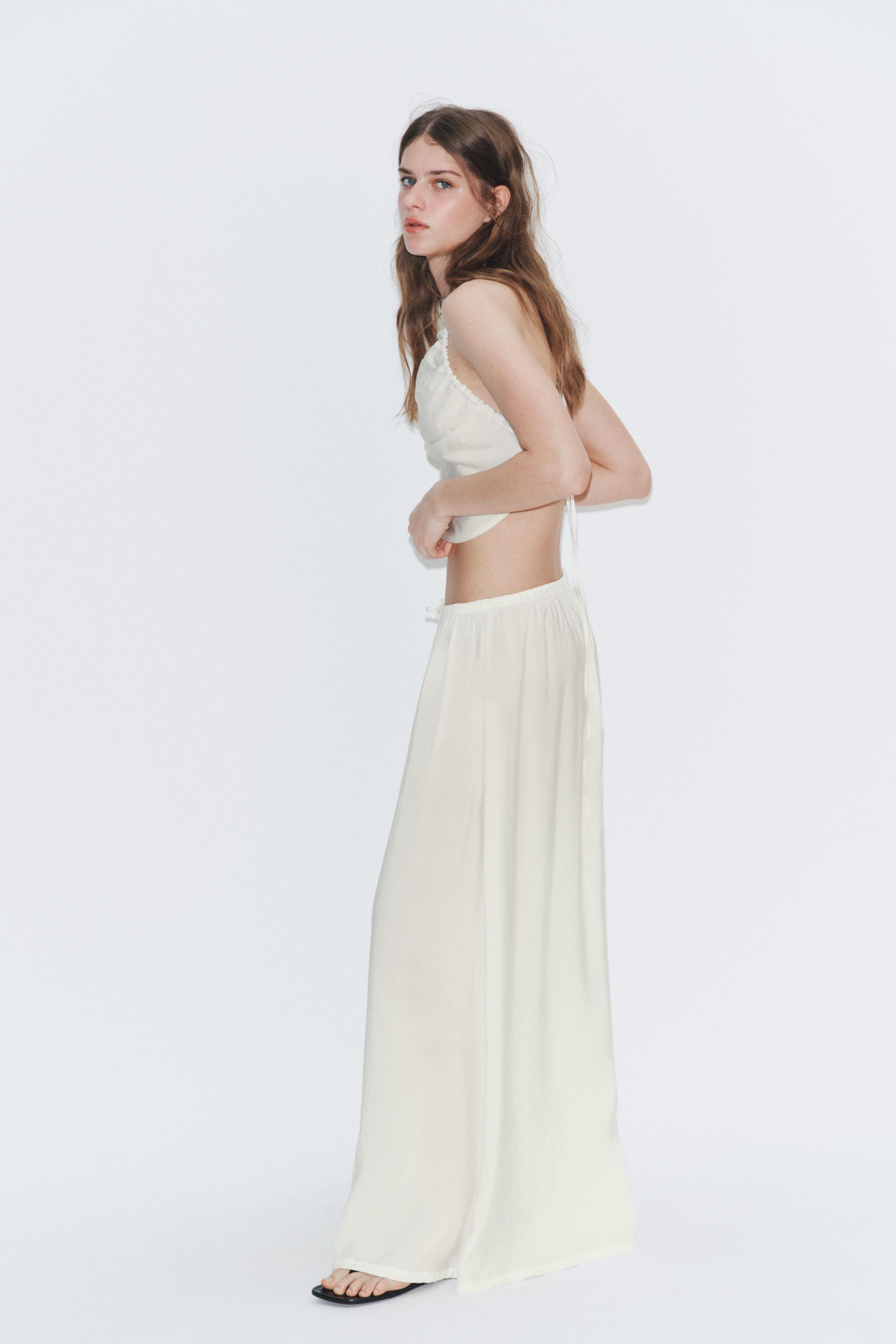 DRAWSTRING PALAZZO TROUSERS | Zara UK