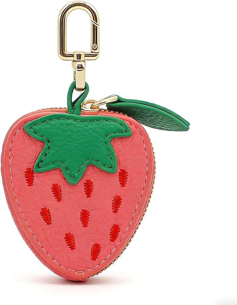 Cute Fruit Coin Purse Keychain, Mini Leather Bag Charms & Pouch Holder for Keys, Handbag, Backpac... | Amazon (US)