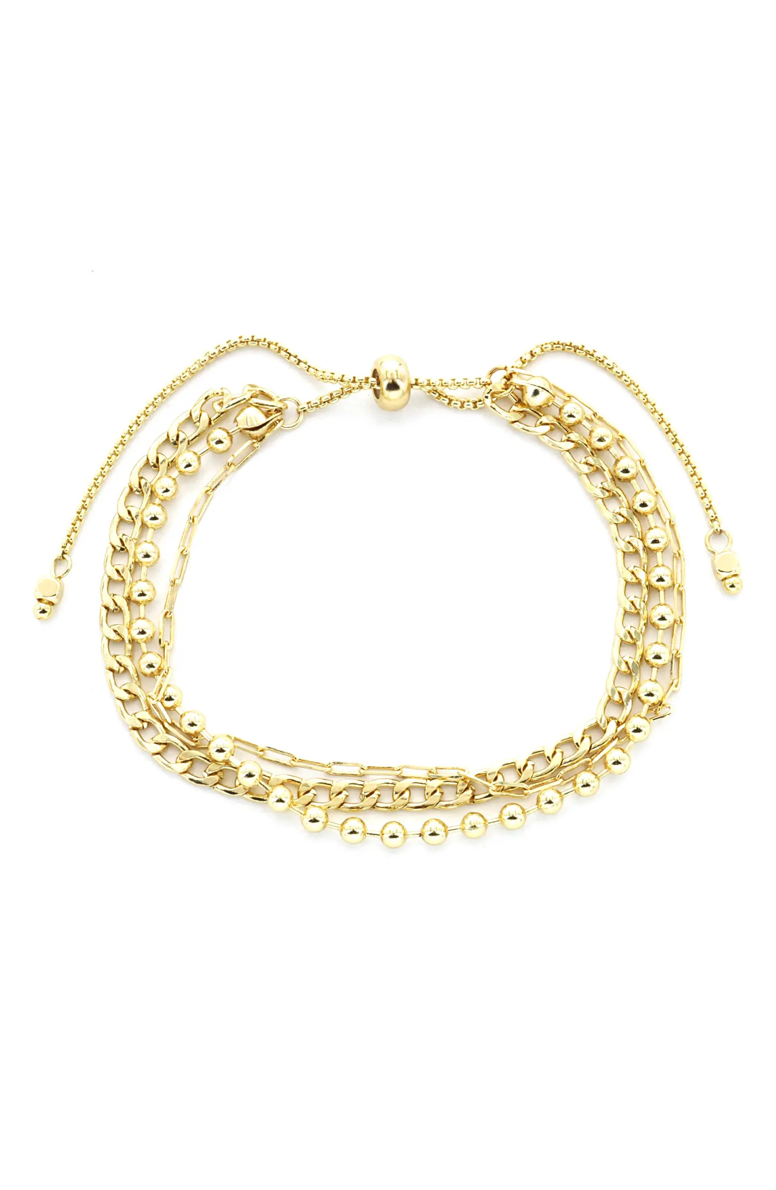 Panacea Triple Layered Chain Slider Bracelet | Nordstrom | Nordstrom