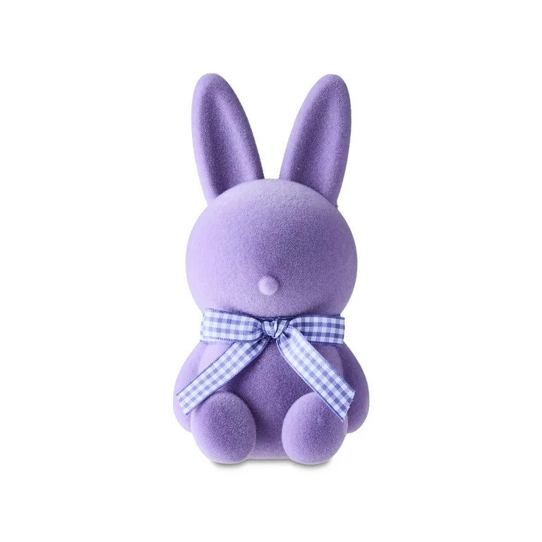 Easter Purple Flocked Bunny Decor, 7 in, by Way To Celebrate | Walmart (US)