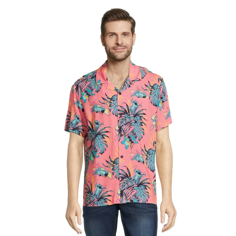 Stitch Men’s and Big Men’s Floral Button Up Shirt with Short Sleeves, Sizes S-3XL | Walmart (US)
