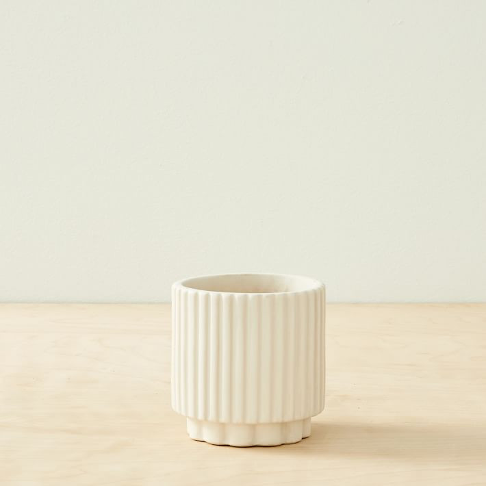 Fluted Planters - White | West Elm (US)
