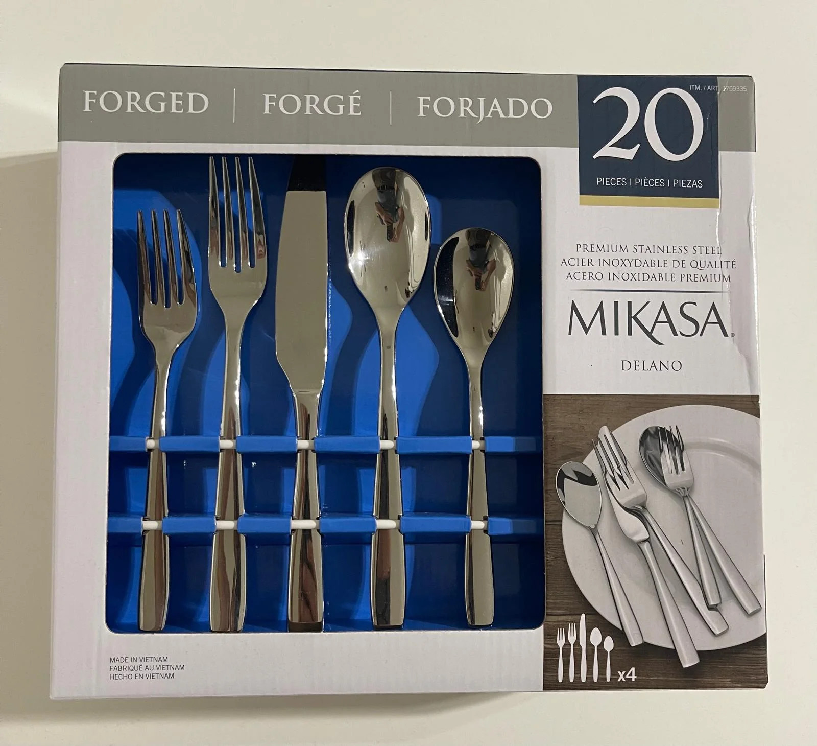 Mikasa Delano 20-Piece Flatware Set, Forged Premium Stainless Steel, Silver, Service for 4 | Walmart (US)