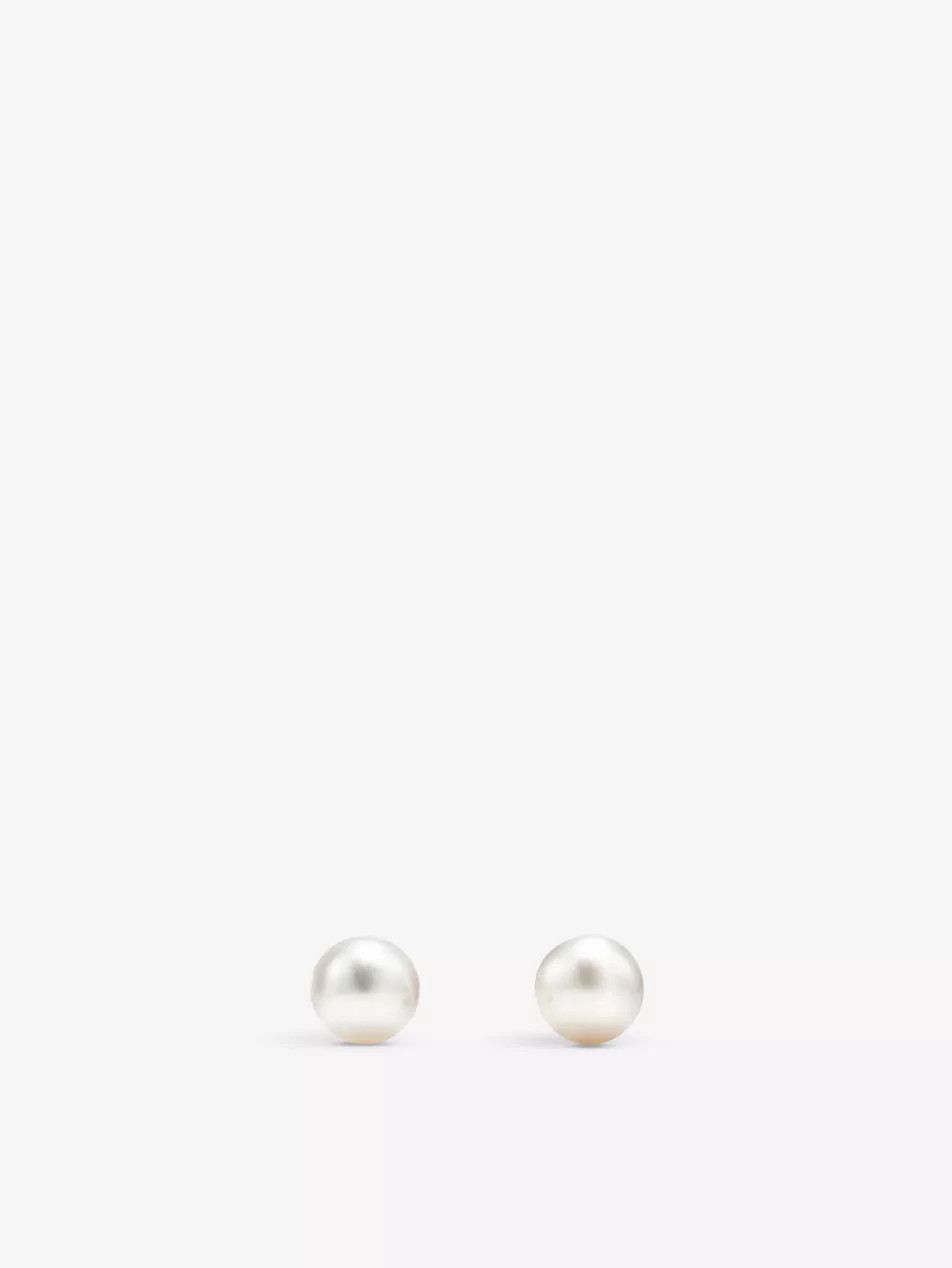 Signature® Pearls 18ct white-gold and pearl earrings | Selfridges