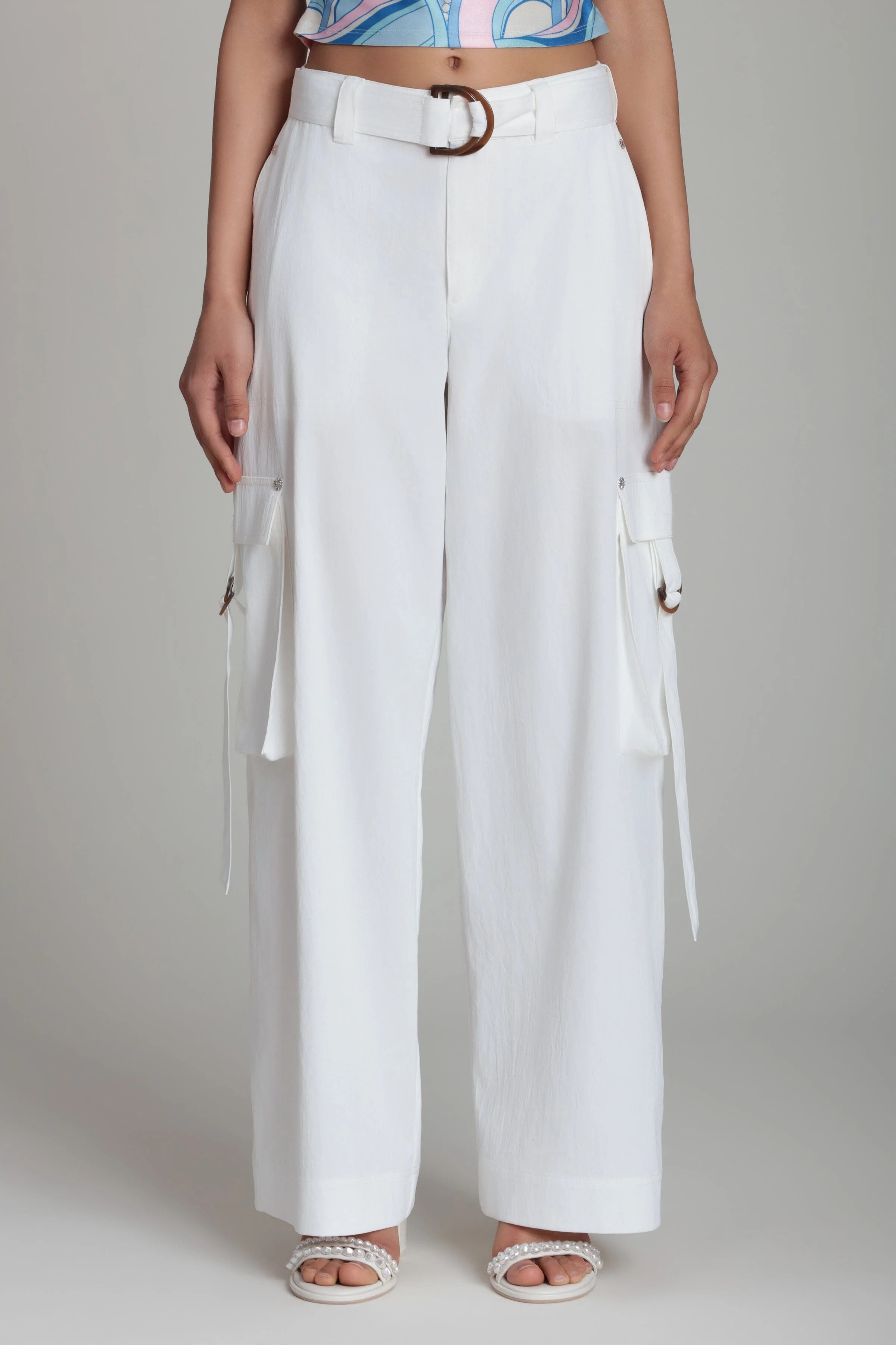 Wide Leg Cargo Pants With Belt | Avec Les Filles