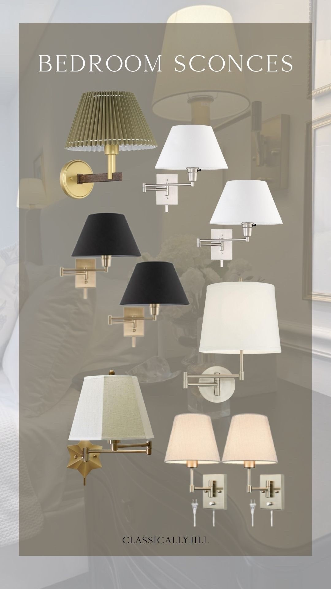 Wall sconces, swing arm sconces, bedroom sconces, lighting, classic home, classic bedroom inspirationn

#LTKHome
