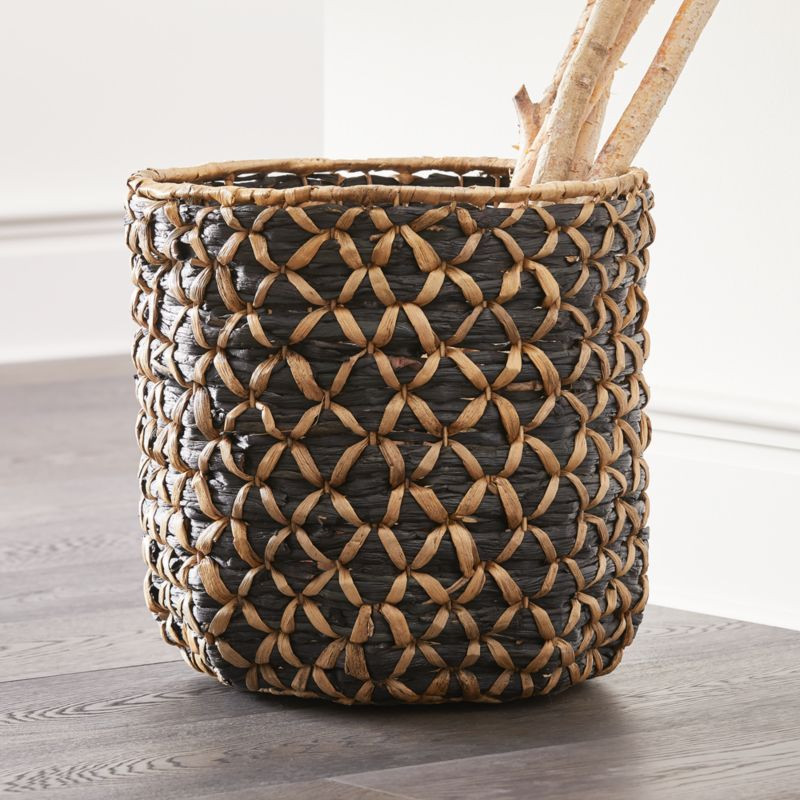 Safiyah Woven Black and Natural Basket + Reviews | Crate and Barrel | Crate & Barrel