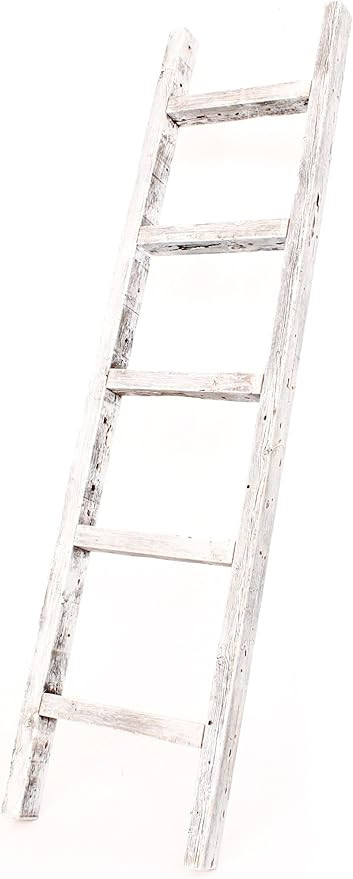 BarnwoodUSA Rustic Decorative Ladder - 100% Upcylced Wood (60" x 12" x 2.5", White Wash) | Amazon (US)