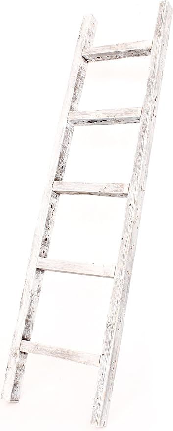 BarnwoodUSA Rustic Decorative Ladder - 100% Upcylced Wood (60" x 12" x 2.5", White Wash) | Amazon (US)