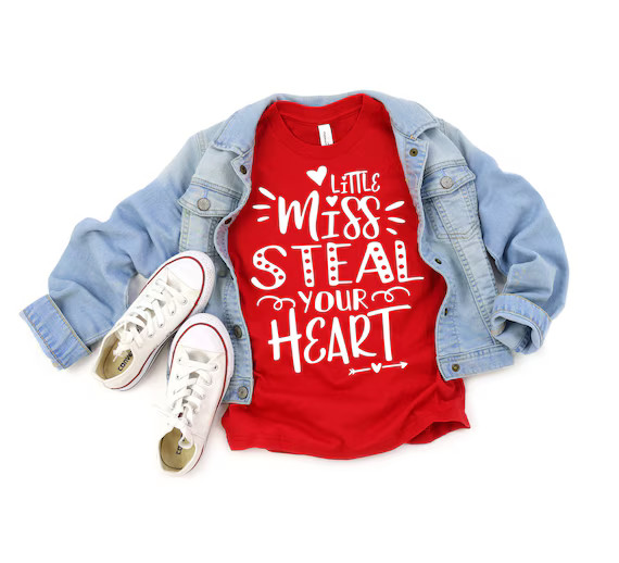 Little Miss Steal Your Heart Shirt, Girls Valentine Shirt, Valentine Shirt, Valentine's Day, Stea... | Etsy (US)