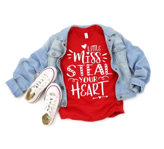 Little Miss Steal Your Heart Shirt, Girls Valentine Shirt, Valentine Shirt, Valentine's Day, Stea... | Etsy (US)