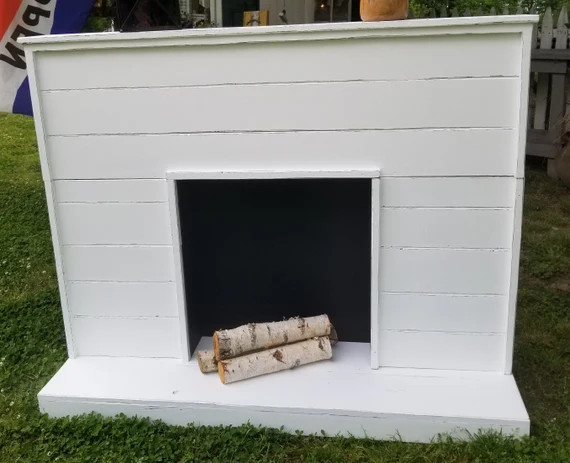 Shiplap Style Faux Fireplace / Large Fireplace with base / Farmhouse fireplace | Etsy (US)