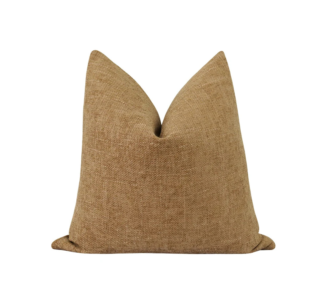 Saddle Woven Pillow Case, Double Sided Woven Pillow Cover, Golden Brown Accent Pillow, Fall Pillo... | Etsy (US)