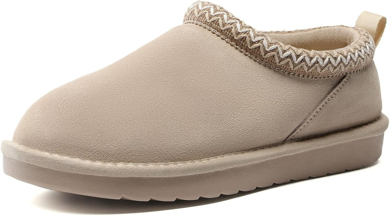 DREAM PAIRS Women's Genuine Suede Fuzzy Slippers | Indoor Outdoor Fluffy Home Comfy Winter Slip O... | Amazon (US)