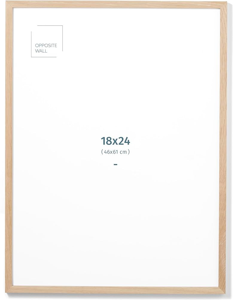 Opposite Wall - 18x24 in - Natural Solid Oak Wood Picture Frame - Lightweight, Versatile & Shatte... | Amazon (US)