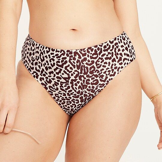 High-rise bikini bottom in leopard print | J.Crew US