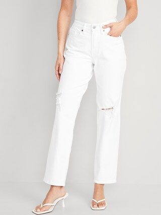 Curvy High-Waisted OG Loose White Jeans for Women | Old Navy (US)