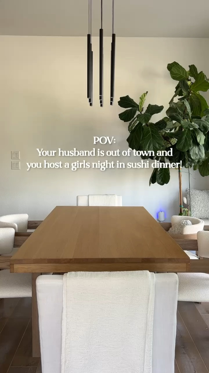 Girls dinner with gauzy table runner, black flatware, glass wine glasses and more. Simple to put together with staple hosting items! 

#LTKHome #LTKStyleTip