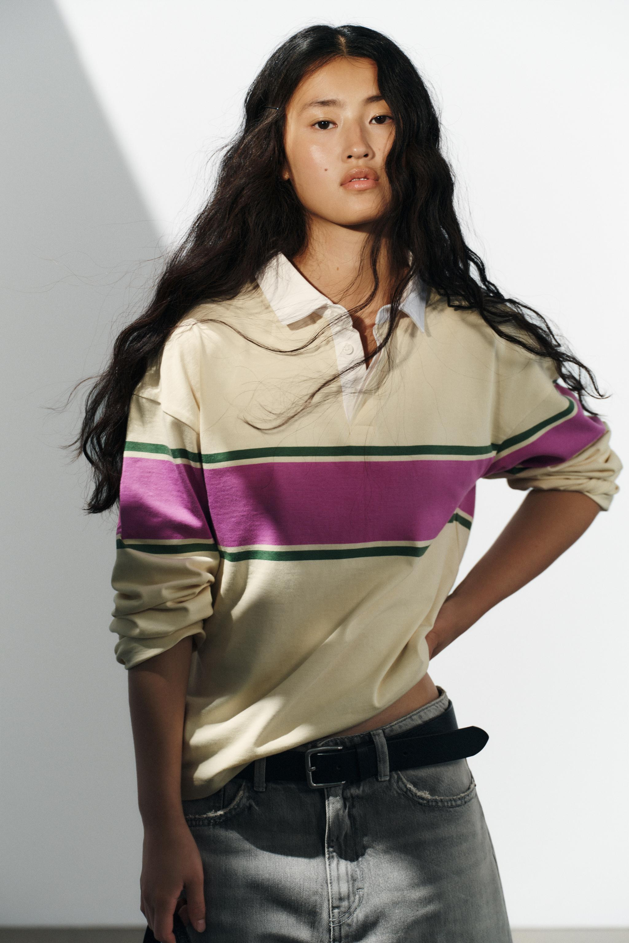 CONTRAST STRIPED POLO SHIRT | Zara US