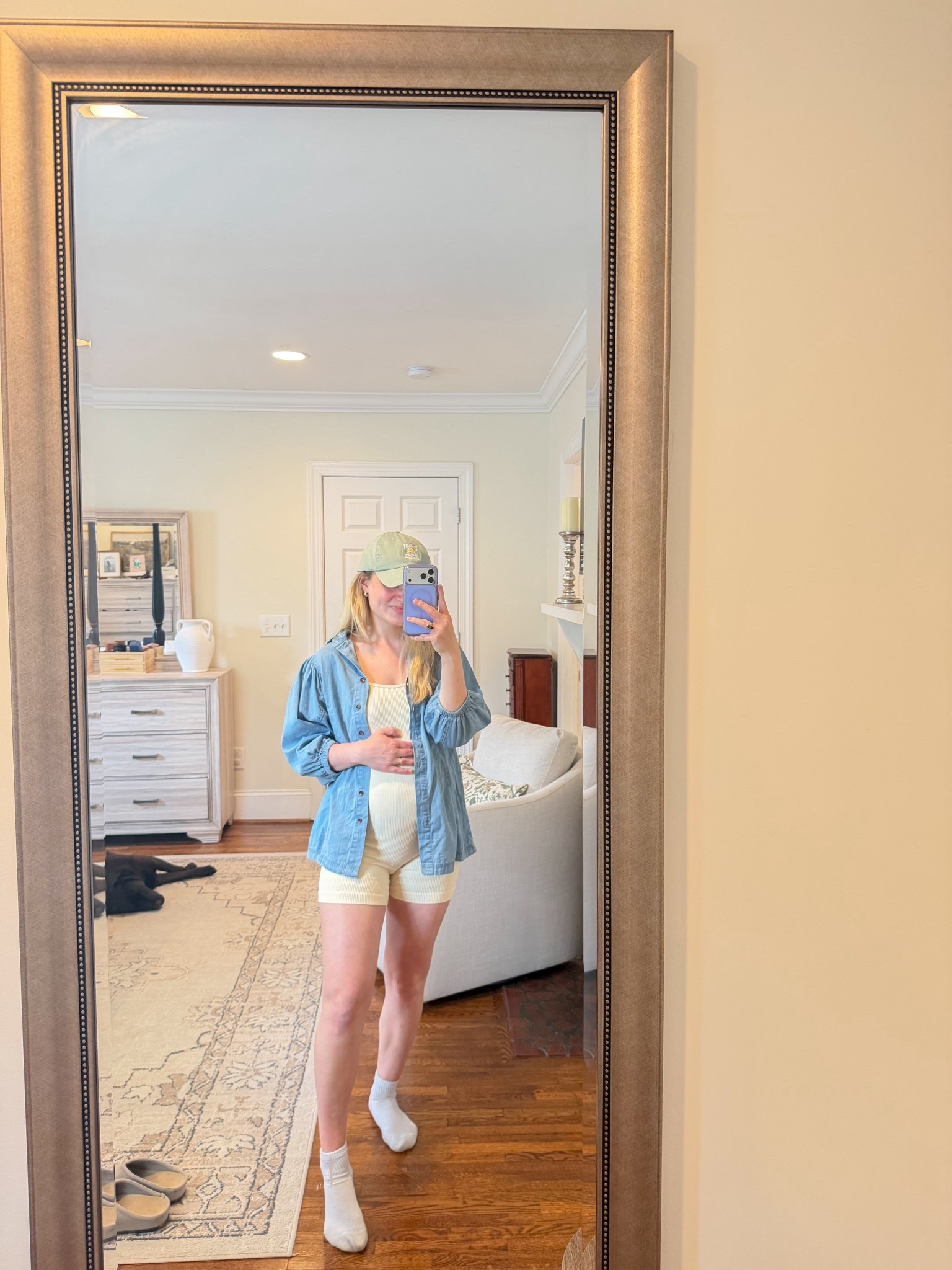 Loving this maternity romper from Amazon! The cream is such a great neutral for spring - paired it with this button down that’s old from Amazon but I linked similar denim looks! 🤰🏼

#LTKBump #LTKootd #LTKmomlife