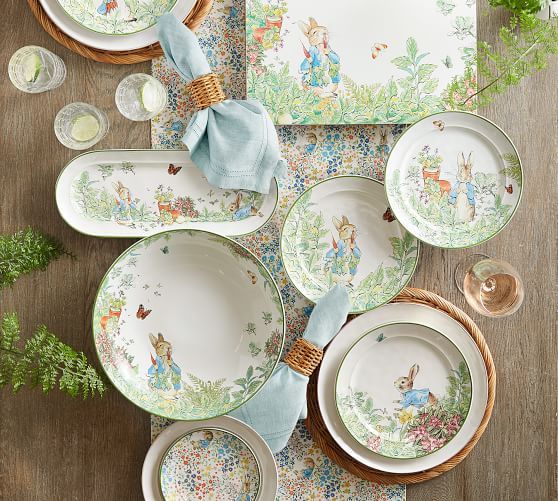 Peter Rabbit™ Stoneware 16-Piece Dinnerware Set | Pottery Barn (US)