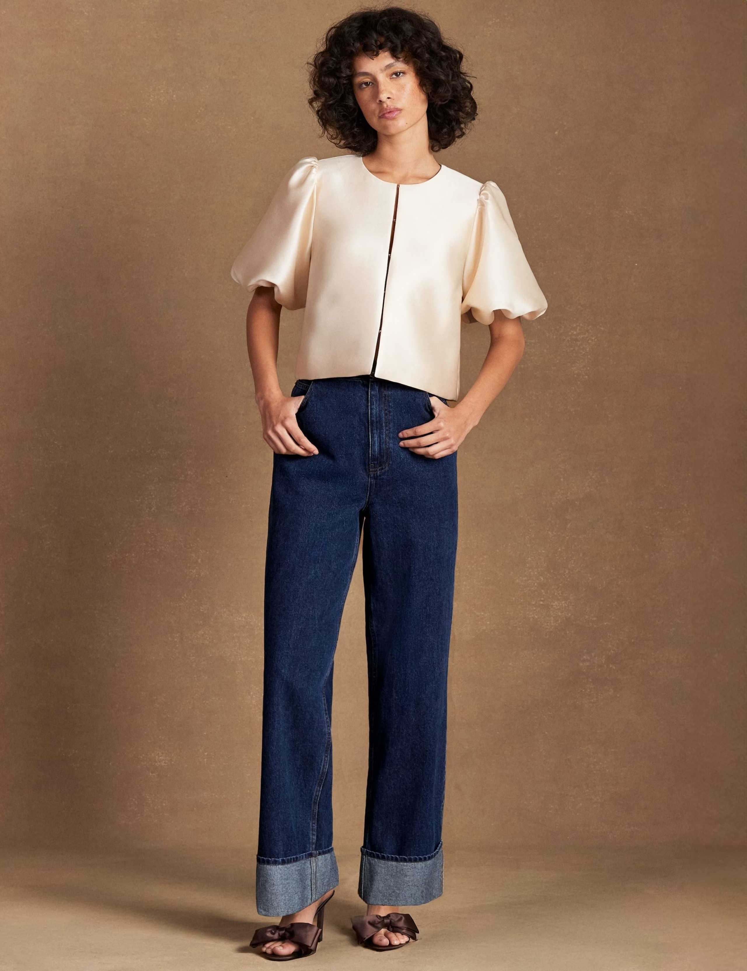 Round Neck Puff Sleeve Top | Marks & Spencer (UK)