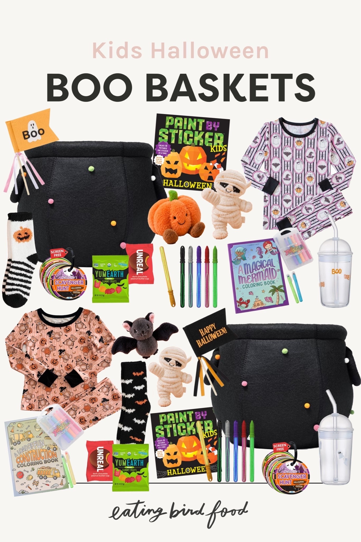 Halloween boo basket. Girls boo basket. Boys boo basket. What to put in kids boo baskets.