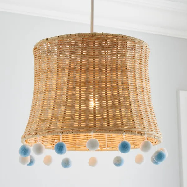 Fiesta Rattan Pom Pom Easy Fit Pendant Shade | Dunelm (migrated)