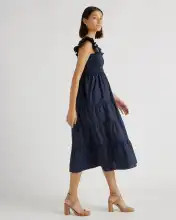 100% Organic Cotton Smocked Midi Dress | Quince