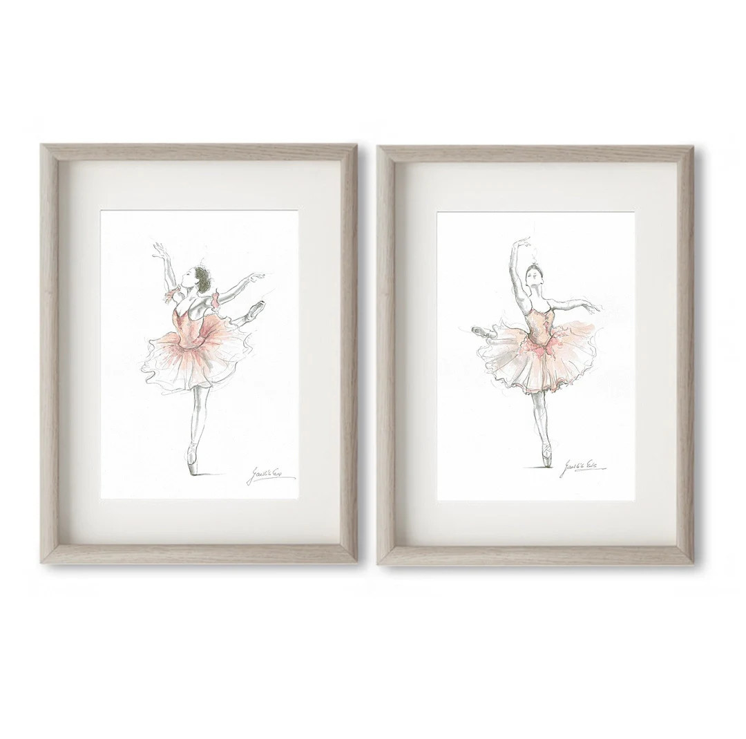 Set of 2 Ballerina, 2 Ballet Dancers, Ballerina Prints, Pink Watercolor, Pink Ballerina Art, Ball... | Etsy (US)