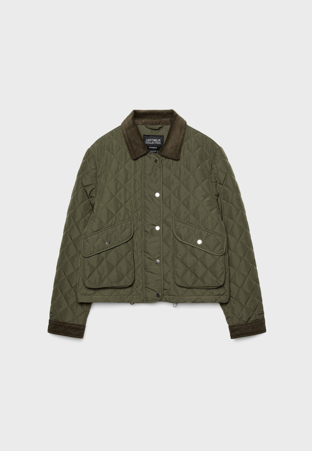 Contrast corduroy puffer jacket | Stradivarius (UK)
