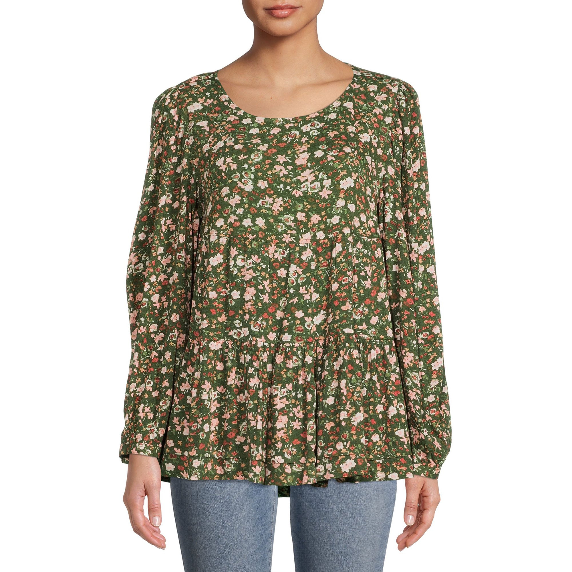 Time and Tru Women's Tiered Top | Walmart (US)