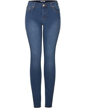 2LUV Women's 5 Pocket Ankle Stretch Skinny Jeans | Amazon (US)