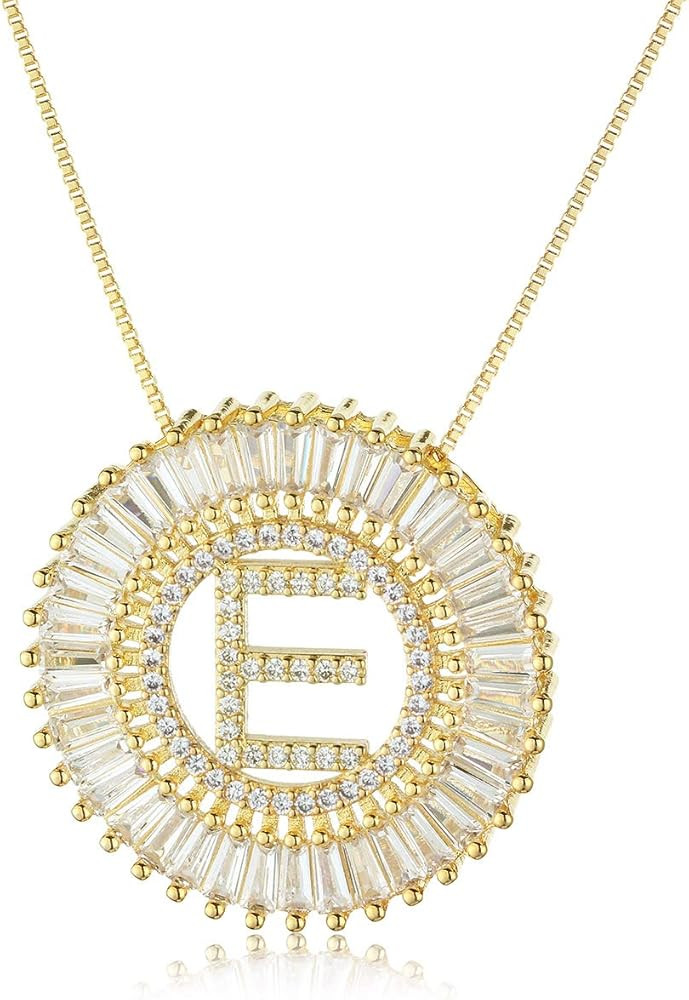 COTTVOTT A-Z Alphabet Pendant Necklaces Charms Women Initial Letter Chain Necklace 4 Colors | Amazon (US)