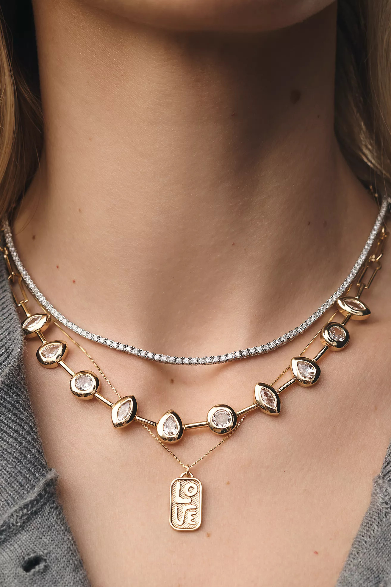 Paperclip Crystal Necklace | Anthropologie (US)