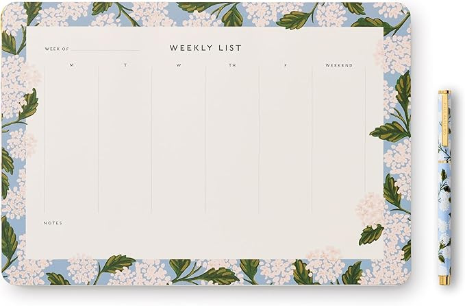 RIFLE PAPER CO. Weekly Desk Pad & Pen Set | 52 Tear-Off Pages, Doubles as a Mouse Pad, Helps You ... | Amazon (US)
