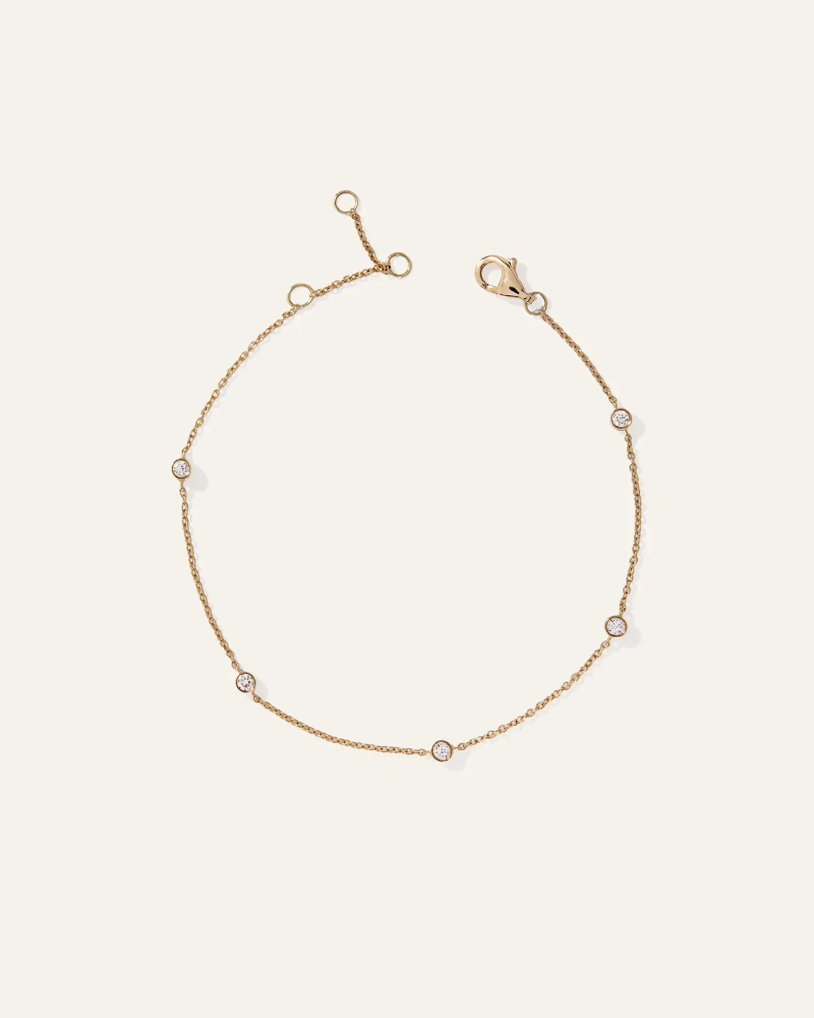 14K Gold Diamond Bezel Station Bracelet | Quince