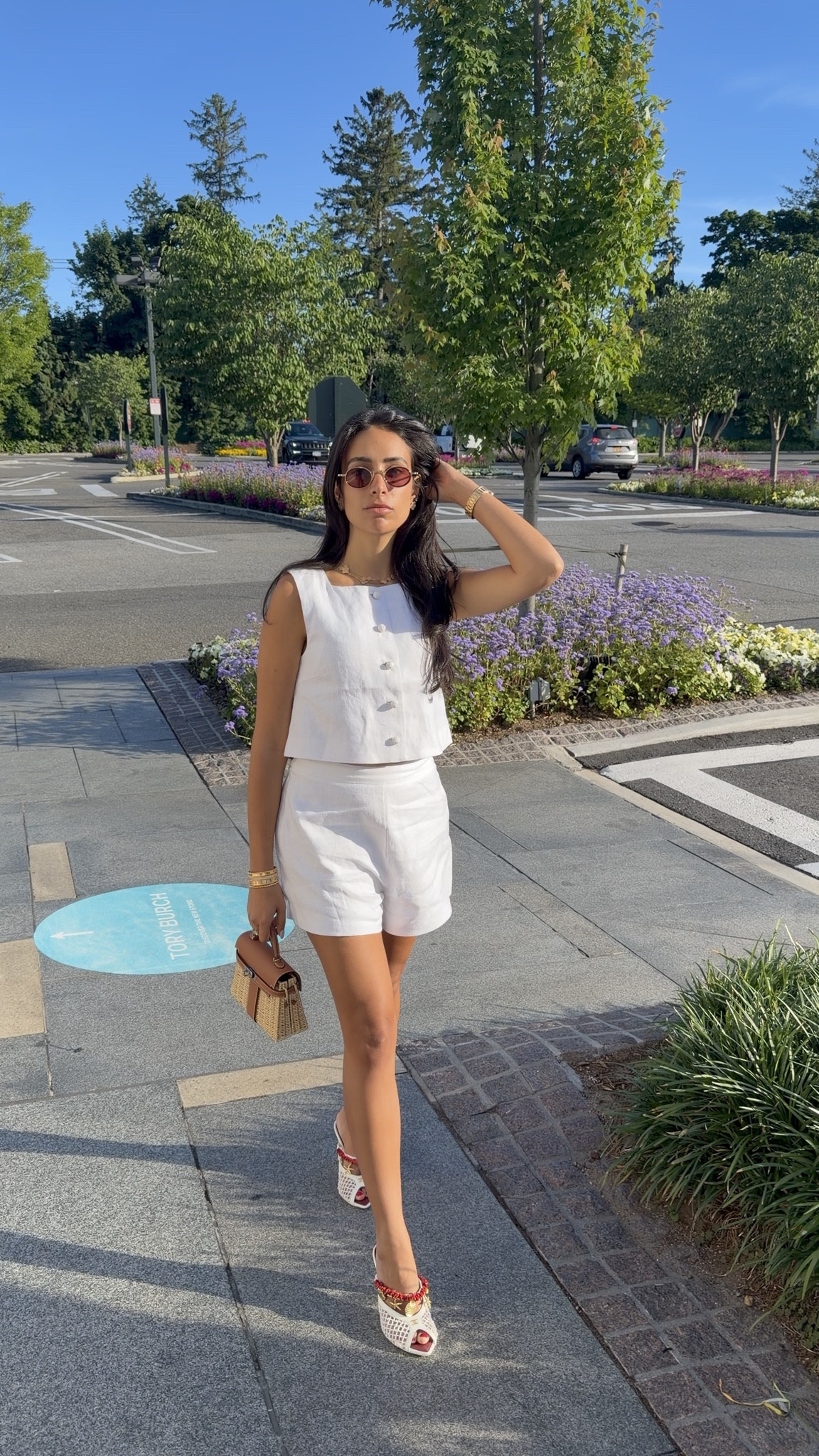 Perfect summer white set on constant rotation. Even better styled as separates. Wearing an XS in the top and a S in the shorts. 

#LTKmomlife #LTKTravel #LTKootd