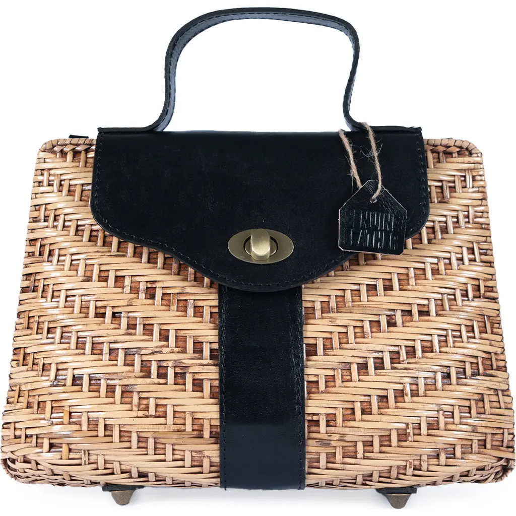Jelavu Nori Structured Rattan Handbag in Black at Nordstrom | Nordstrom