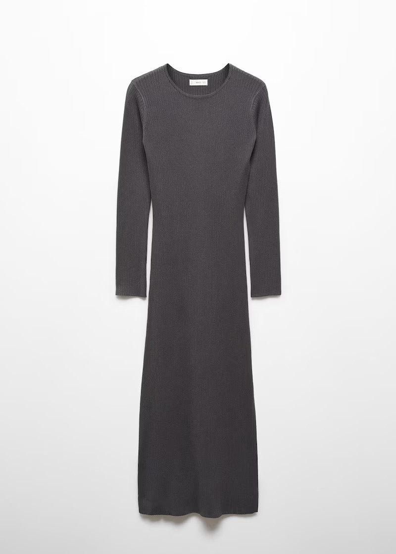Midi-kleid mit rippenmuster -  Mädchen | Mango Teen Deutschland | MANGO (DE)