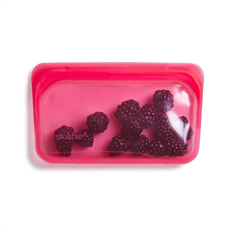 Stasher Reusable Silicone Food Storage Snack Bag - Raspberry | Target