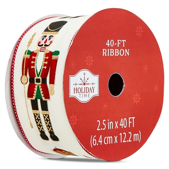 Multicolor Nutcracker Christmas Ribbon, 2.5" x 40', by Holiday Time | Walmart (US)