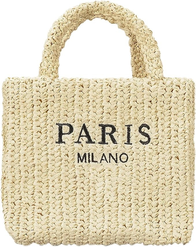 Straw Beach Bag for Women Summer Woven Tote Bag Packable Straw Purses and Handbags for Vacation H... | Amazon (US)