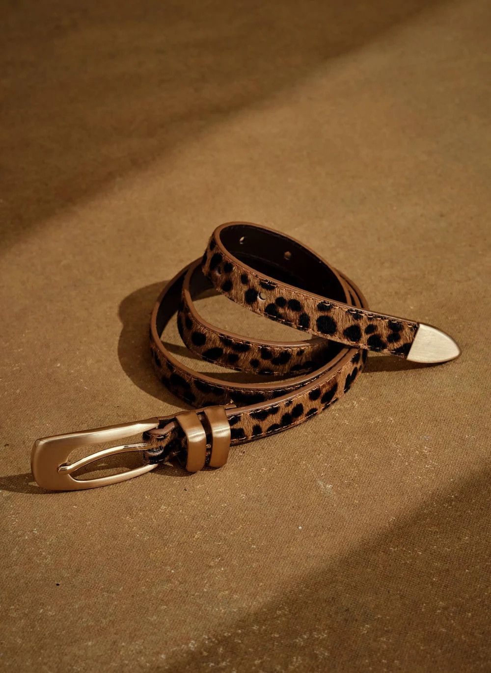 Leopard Textured Leather Belt | Mint Velvet
