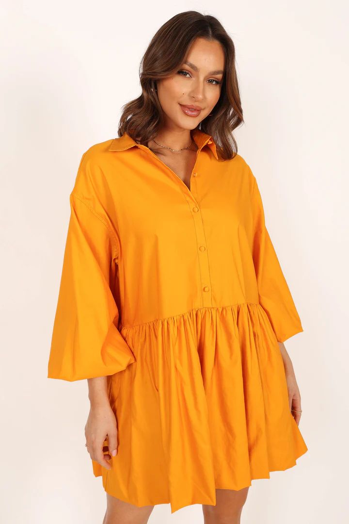 Daisy Long Sleeve Mini Dress - Mustard | Petal & Pup (US)