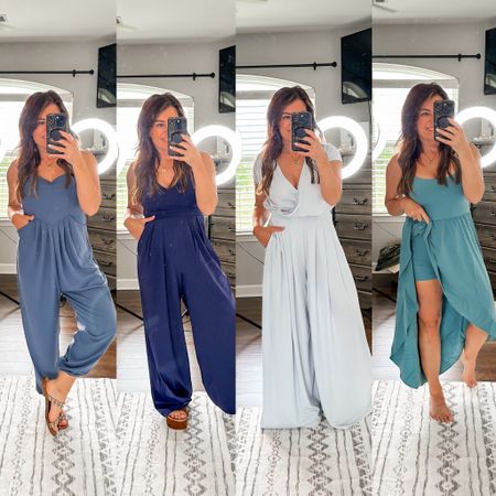 Love all 4 of these! I would say size down in the wide legged jumpsuit! Wearing a small and need and XS  

#LTKfindsunder50
