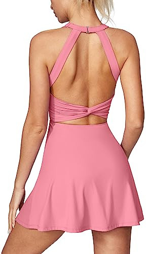IUGA Womens Tennis Dress with Built in Shorts & Bra Athletic Dress for Women Cut Out Twisted Golf... | Amazon (US)